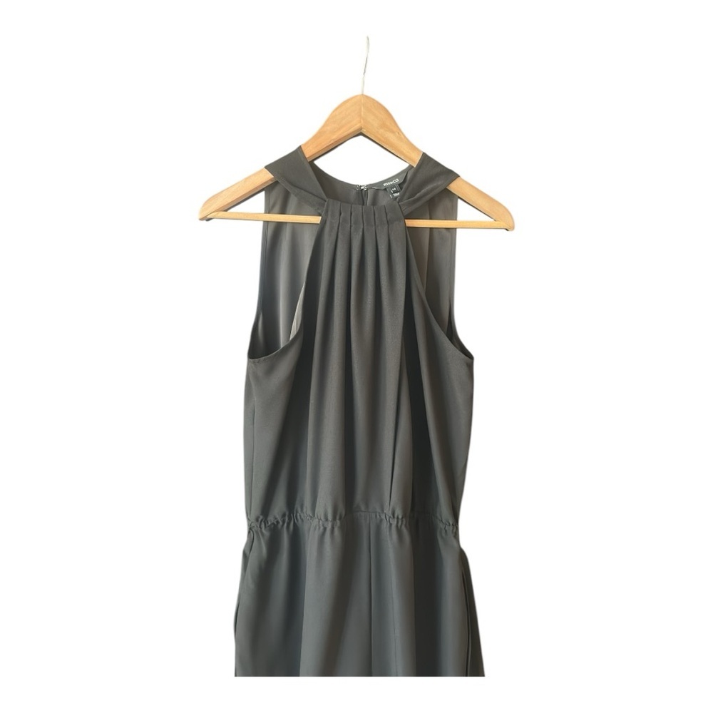 RW & Co. Black Sleeveless Pleated Neck Wide Leg Jumpsuit Size L